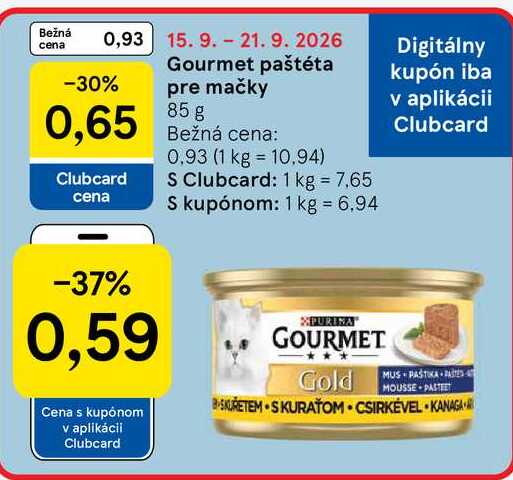 Gourmet paštéta pre mačky 85 g