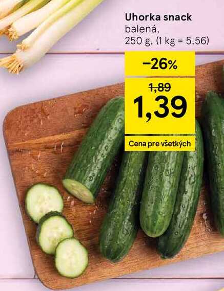 Uhorka snack balená, 250 g