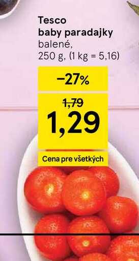 Tesco baby paradajky balené, 250 g