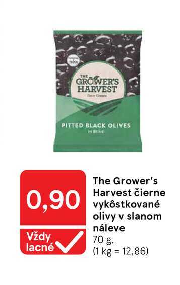 The Grower's Harvest čierne vykôstkované olivy v slanom náleve 70 g