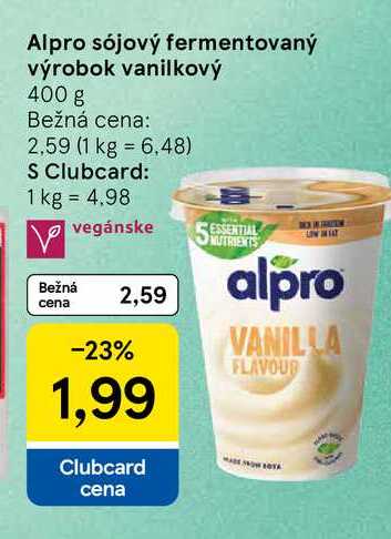 Alpro sójový fermentovaný výrobok vanilkový 400 g