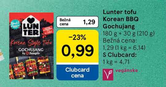 Lunter tofu Korean BBQ Gochujang 180 g +30 g 