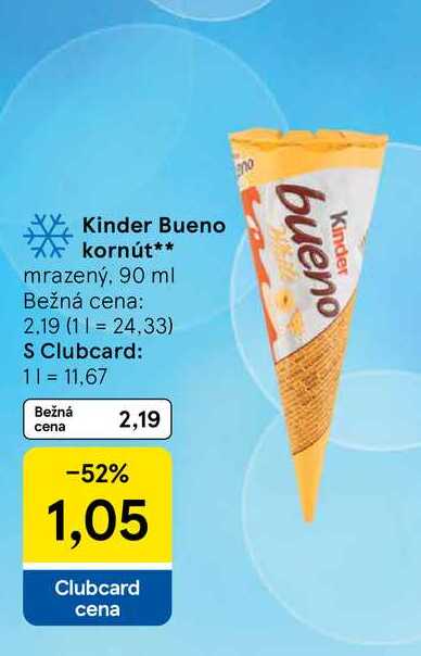 Kinder Bueno kornút mrazený, 90 ml