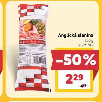 Anglická slanina 250 g