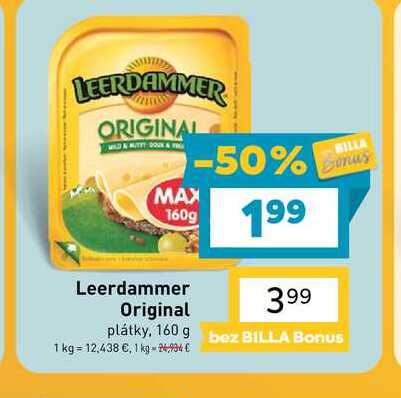 Leerdammer original 160 g, vybrané druhy