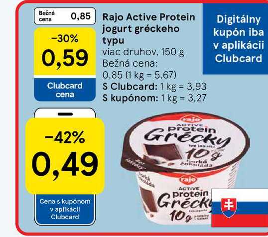 Rajo Active Protein jogurt gréckeho typu viac druhov 150 g
