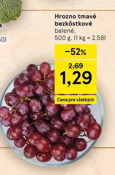 Hrozno tmavé bezkôstkové balené 500 g