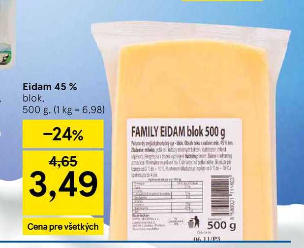 Eidam 45 % blok 500 g
