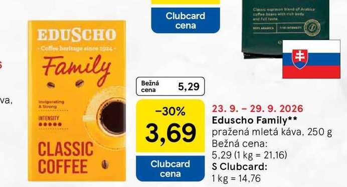 Eduscho Family pražená mletá káva, 250 g  v akcii