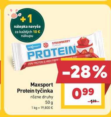 Maxsport Protein tyčinka rôzne druhy 50 g