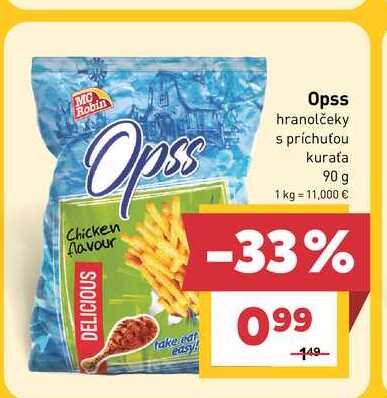 Opss hranolčeky s príchuťou kuraťa 90 g