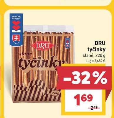 DRU tyčinky slané, 220 g