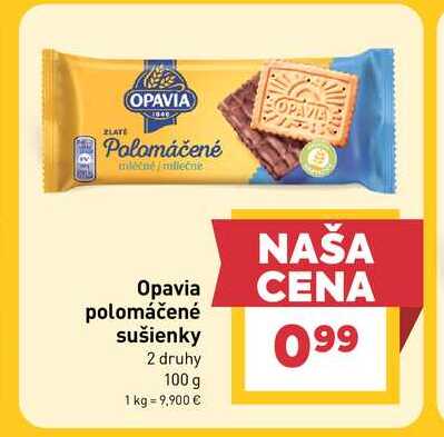 Opavia polomáčené sušienky 2 druhy 100 g  v akcii