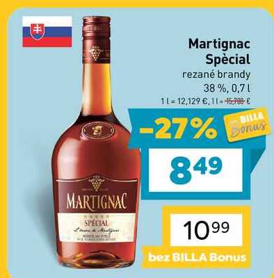 Martignac Spécial rezané brandy 38%, 0,7l
