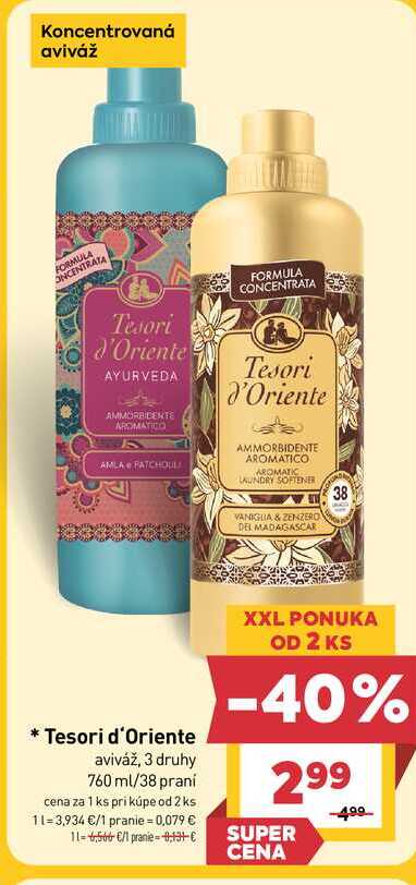 Tesori d'Oriente aviváž, 3 druhy 760 ml/38 praní