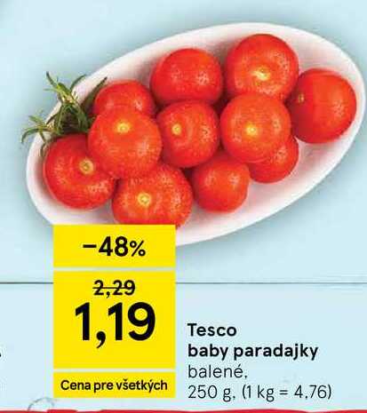 Tesco baby paradajky balené 250 g