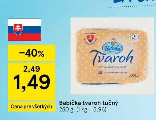 Babička tvaroh tučný 250 g