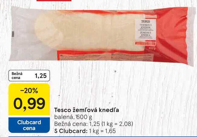 Tesco žemľová knedľa balená, 600 g