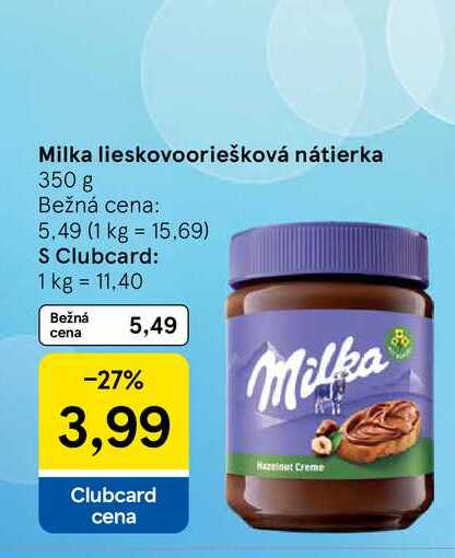 Milka lieskovo oriešková nátierka 350 g