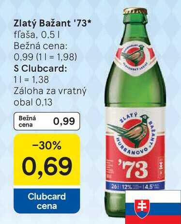 Zlatý Bažant '73* fľaša, 0,5 l
