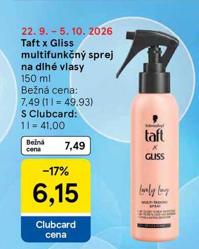 Taft x Gliss multifunkčný sprej na dlhé vlasy 150 ml