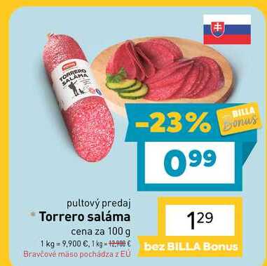 Torrero saláma cena za 100 g