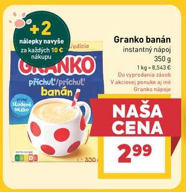 Granko banán instantný nápoj 350 g