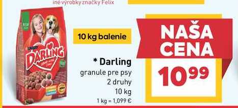 Darling granule pre psy 2 druhy 10 kg