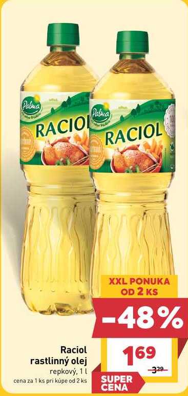 Raciol rastlinný olej repkový, 1l v akcii
