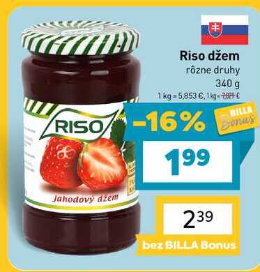 Riso džem rôzne druhy 340 g 