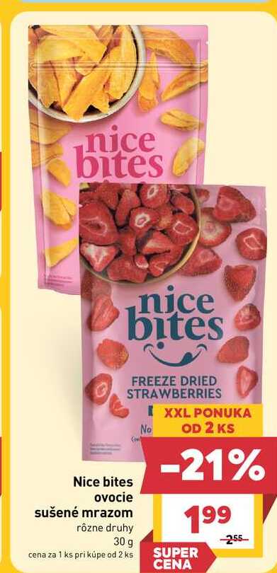 Nice bites ovocie sušené mrazom rôzne druhy 30 g