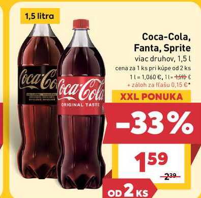 Coca-Cola 1,5 l 1.5l v akcii