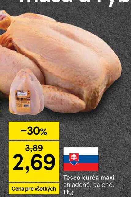 Tesco kurča maxi chladené, balené 1 kg 