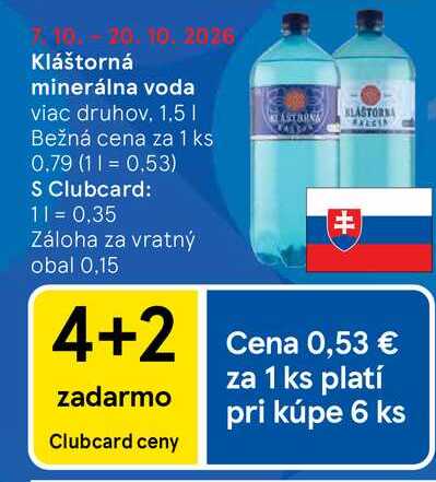 Kláštorná minerálna voda viac druhov 1.5 l v akcii