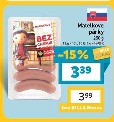 Matelkove párky 250 g