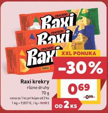 Raxi krekry rôzne druhy 70 g