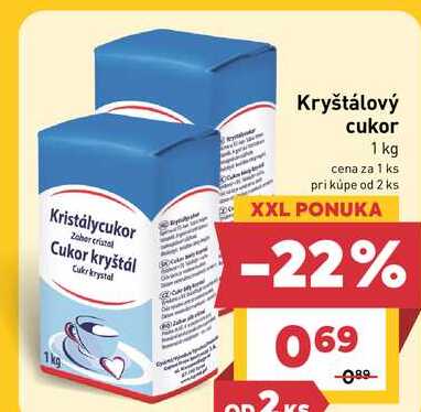 Kryštálový cukor 1 kg v akcii