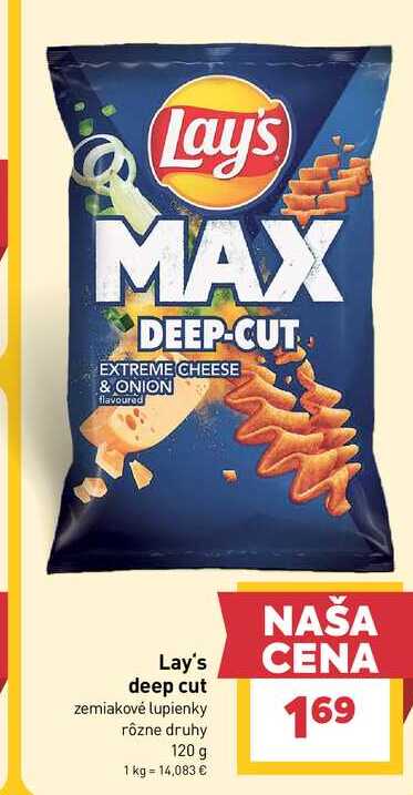Lay's deep cut zemiakové lupienky rôzne druhy 120 g