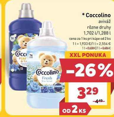 Coccolino aviváž rôzne druhy 1,702 l/1,288 l
