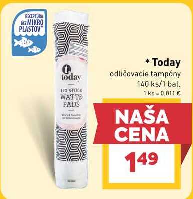 Today odličovacie tampóny 140 ks/1 bal.