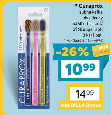 Curaprox zubná kefka dva druhy 5460 ultra soft/ 3960 super soft 3 ks/1 bal.