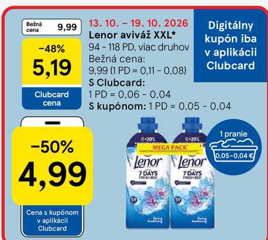Lenor aviváž XXL 94-118 PD, viac druhov