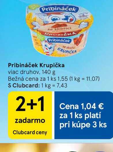 Pribináček Krupička viac druhov 140 g