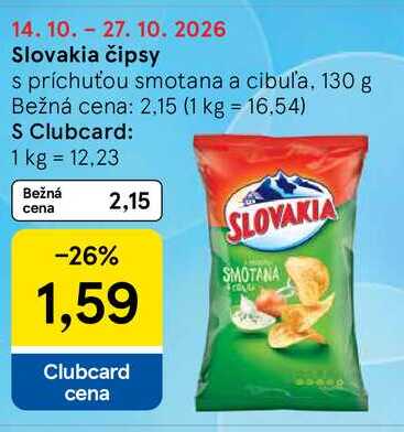 Slovakia čipsy s príchuťou smotana a cibuľa, 130 g