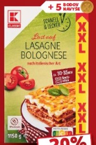 K-Classic Hotové jedlo Lasagne Bolognese