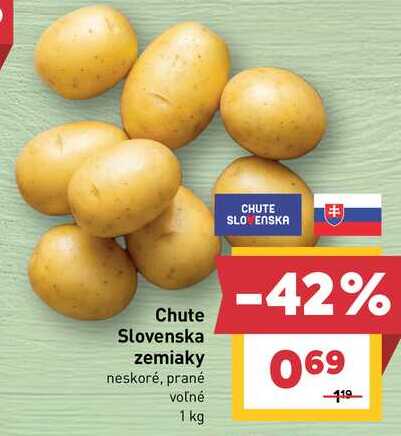 Chute Slovenska zemiaky neskoré, prané voľné 1 kg