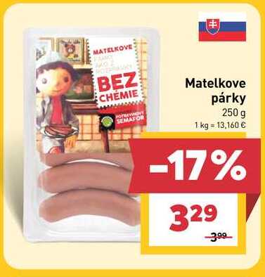 Matelkove párky 250 g