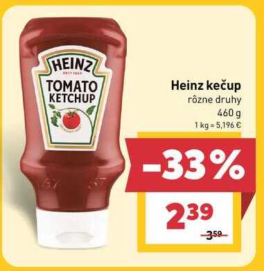 Heinz kečup rôzne druhy 460 g