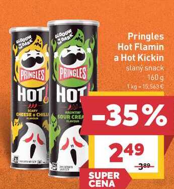 Pringles Hot Flamin a Hot Kickin slaný snack 160 g