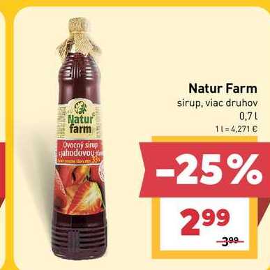 Natur Farm sirup, viac druhov 0,7l